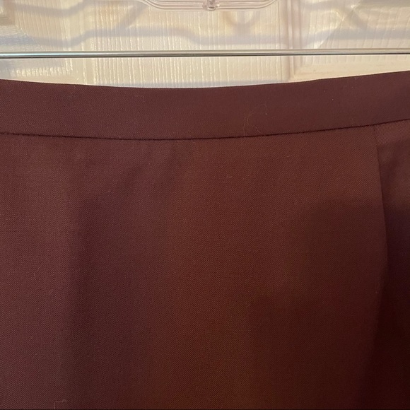 Women’s Eggplant Wool Pencil Skirt with Slit - Picture 2 of 6
